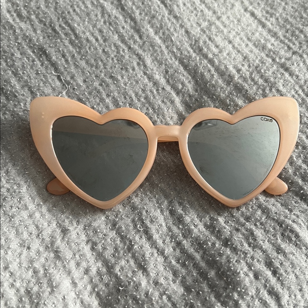 Cake Blush Colored Heart Shaped Sunglasses